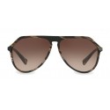 Dolce & Gabbana - Pilot Acetate Sunglasses with Key Bridge - Brown Horn Effect - Dolce & Gabbana Eyewear