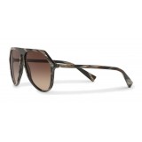 Dolce & Gabbana - Occhiale da Sole Pilot in Acetato con Ponte a Chiave - Marrone Effetto Corno - Dolce & Gabbana Eyewear