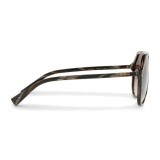 Dolce & Gabbana - Pilot Acetate Sunglasses with Key Bridge - Brown Horn Effect - Dolce & Gabbana Eyewear