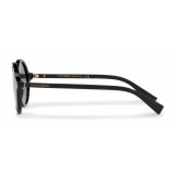 Dolce & Gabbana - Round Acetate Sunglasses with Key Bridge - Black - Dolce & Gabbana Eyewear