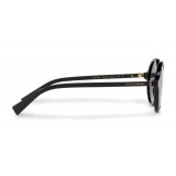 Dolce & Gabbana - Round Acetate Sunglasses with Key Bridge - Black - Dolce & Gabbana Eyewear