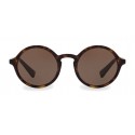 Dolce & Gabbana - Round Acetate Sunglasses with Key Bridge - Havana - Dolce & Gabbana Eyewear