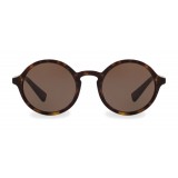 Dolce & Gabbana - Round Acetate Sunglasses with Key Bridge - Havana - Dolce & Gabbana Eyewear