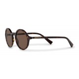 Dolce & Gabbana - Occhiale da Sole Rotondo in Acetato con Ponte a Chiave - Havana - Dolce & Gabbana Eyewear