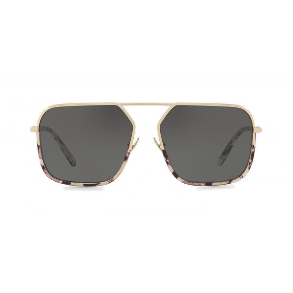 Dolce & Gabbana - Rectangular Sunglasses with Metal Bridge - Havana Gold - Dolce & Gabbana Eyewear