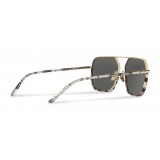 Dolce & Gabbana - Occhiale da Sole Rettangolare con Ponte in Metallo - Oro Havana - Dolce & Gabbana Eyewear