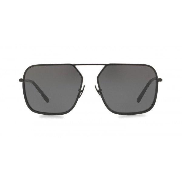 Dolce & Gabbana - Rectangular Sunglasses with Metal Bridge - Black Matt - Dolce & Gabbana Eyewear