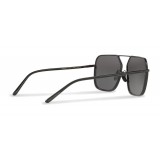 Dolce & Gabbana - Occhiale da Sole Rettangolare con Ponte in Metallo - Nero Opaco - Dolce & Gabbana Eyewear