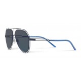 Dolce & Gabbana - Occhiale da Sole Pilot con Profilo Metallico - Blu Lucido - Dolce & Gabbana Eyewear