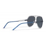 Dolce & Gabbana - Occhiale da Sole Pilot con Profilo Metallico - Blu Lucido - Dolce & Gabbana Eyewear