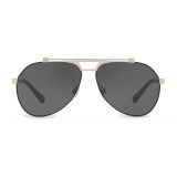 Dolce & Gabbana - Occhiale da Sole Pilot in Metallo Lucido - Nero Opaco - Dolce & Gabbana Eyewear