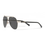 Dolce & Gabbana - Occhiale da Sole Pilot in Metallo Lucido - Nero Opaco - Dolce & Gabbana Eyewear