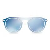 Dolce & Gabbana - Occhiale da Sole Panthos in Acetato e Metallo - Specchiato Blu - Dolce & Gabbana Eyewear