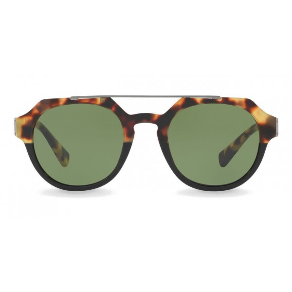 Dolce & Gabbana - Occhiale da Sole Rotondo con Doppio Ponte - Havana - Dolce & Gabbana Eyewear