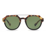 Dolce & Gabbana - Occhiale da Sole Rotondo con Doppio Ponte - Havana - Dolce & Gabbana Eyewear