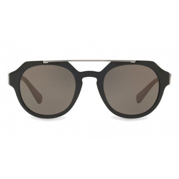 Dolce & Gabbana - Occhiale da Sole Rotondo con Doppio Ponte - Nero - Dolce & Gabbana Eyewear