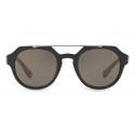 Dolce & Gabbana - Round Sunglasses with Double Bridge - Black - Dolce & Gabbana Eyewear