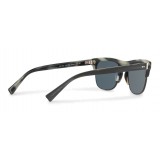 Dolce & Gabbana - Square Sunglasses in Acetate and Metal - Blue Silver Striped - Dolce & Gabbana Eyewear
