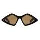 Gucci - Occhiale da Sole con Montatura a Diamante - Nero Lucido - Gucci Eyewear