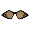 Gucci - Occhiale da Sole con Montatura a Diamante - Nero Lucido - Gucci Eyewear