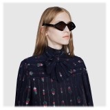 Gucci - Occhiale da Sole con Montatura a Diamante - Nero Lucido - Gucci Eyewear