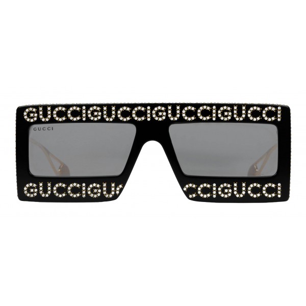 Gucci - Occhiale da Sole in Acetato con Montatura a Mascherina - Nero - Gucci Eyewear