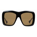 Gucci - Square Oversize Sunglasses - Glossy Black - Gucci Eyewear