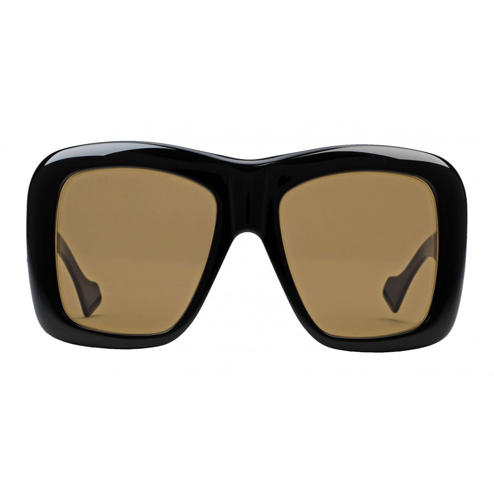 Gucci - Square Oversize Sunglasses - Glossy Black - Gucci Eyewear - Avvenice