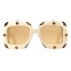 Gucci - Occhiale da Sole Quadrati Oversize con Cristalli Swarovski - Bianchi - Gucci Eyewear
