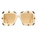 Gucci - Occhiale da Sole Quadrati Oversize con Cristalli Swarovski - Bianchi - Gucci Eyewear