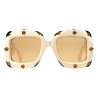 Gucci - Square Oversize Sunglasses with Swarovski Crystals - White - Gucci Eyewear