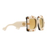 Gucci - Square Oversize Sunglasses with Swarovski Crystals - White - Gucci Eyewear