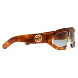 Gucci - Occhiale da Sole Rettangolari in Acetato - Tartaruga - Gucci Eyewear