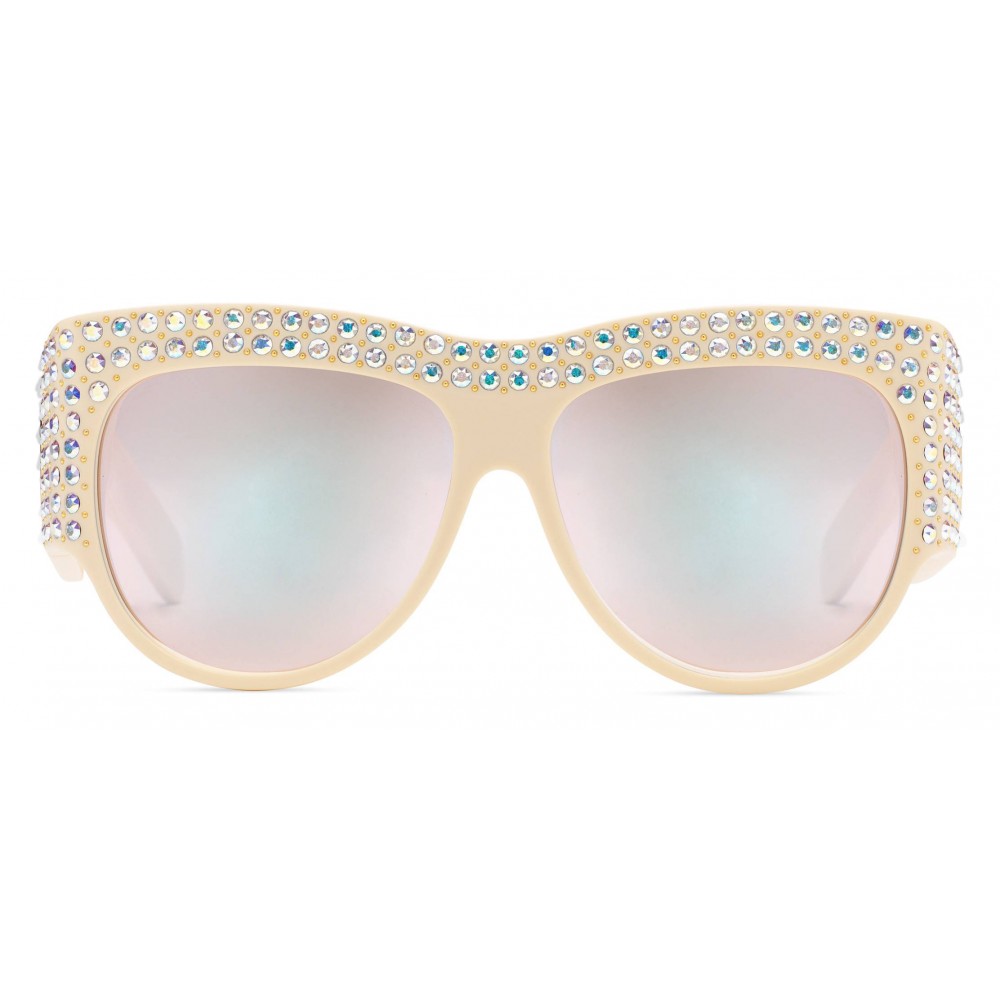 Gucci - Oversized Sunglasses Crystals - White Gucci - Avvenice