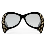 Gucci - Occhiale da Sole Oversize con Dettagli in Madreperla - Nero - Gucci Eyewear