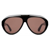 Gucci - Navigator Sunglasses with Double G - Black - Gucci Eyewear