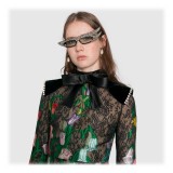 Gucci - Occhiale da Sole Rettangolari Angolati in Acetato con Cristalli - Tartaruga - Gucci Eyewear