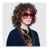 Gucci - Square Acetate Sunglasses - Red - Gucci Eyewear