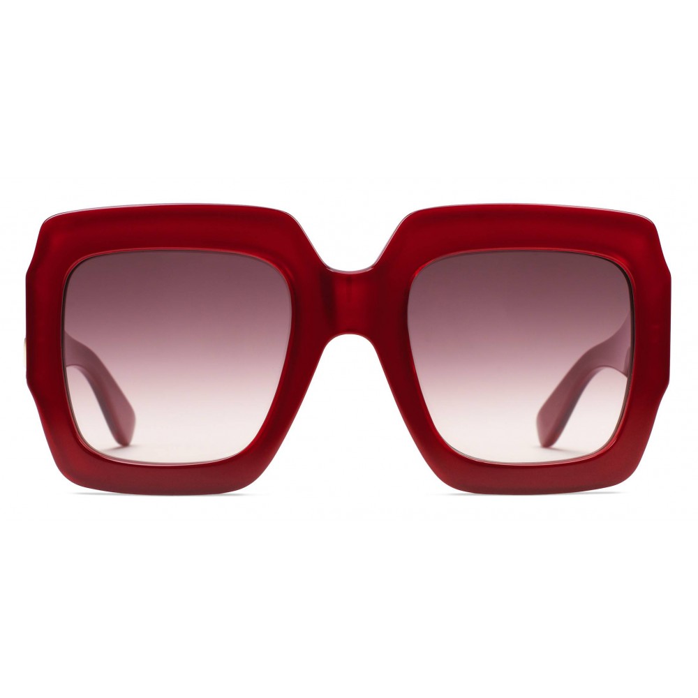 Gucci Square Acetate Sunglasses Red Gucci Eyewear Avvenice