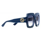 Gucci - Square Acetate Sunglasses - Blue - Gucci Eyewear