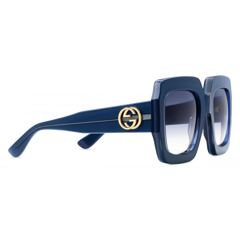 Gucci - Square Acetate Sunglasses - Blue - Gucci Eyewear - Avvenice