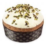 Vincente Delicacies - Sant'Agata - Artisan Panettone with White Chocolate and Pistachio - Sicilian Looks - Hand Wrapped