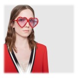 Gucci - Acetate Heart Sunglasses with Optimal Fit - Red Heart - Gucci Eyewear