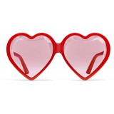 Gucci - Acetate Heart Sunglasses with Optimal Fit - Red Heart - Gucci Eyewear
