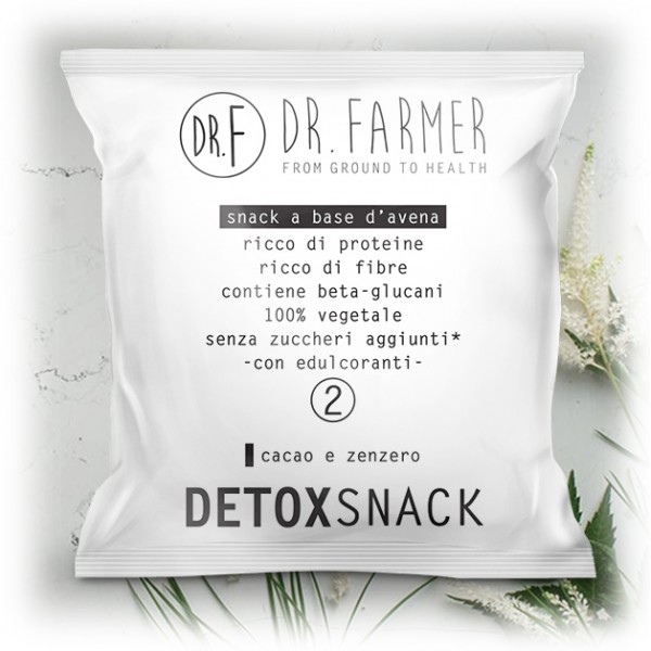 Dr. Farmer - Biodetox Snack - Cacao e Zenzero - 6 Pezzi - 100 % Biologico - 100 % Italiano - 100 % Vegan - Snack Bio