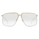 Gucci - Square-Frame Metal Glasses - Silver with Gold Detail - Gucci Eyewear