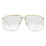 Gucci - Square-Frame Metal Glasses - Silver with Gold Detail - Gucci Eyewear