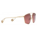 Gucci - Square Sunglasses with Optimal Fit - Brick Red - Gucci Eyewear