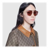 Gucci - Square Sunglasses with Optimal Fit - Pink - Gucci Eyewear