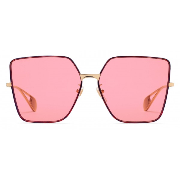 Gucci - Square Frame Sunglasses - Pink - Gucci Eyewear